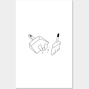 Abstract Minimalist Broken Heart Posters and Art